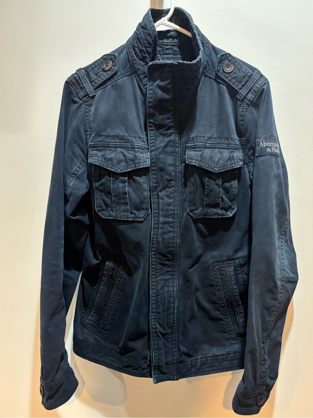 Abercrombie & Fitch Y2K Men's Dark Navy Military Field Jacket EUC